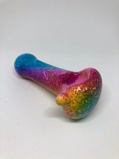 3 Inch Rainbow Marble Hand Glass Pipe