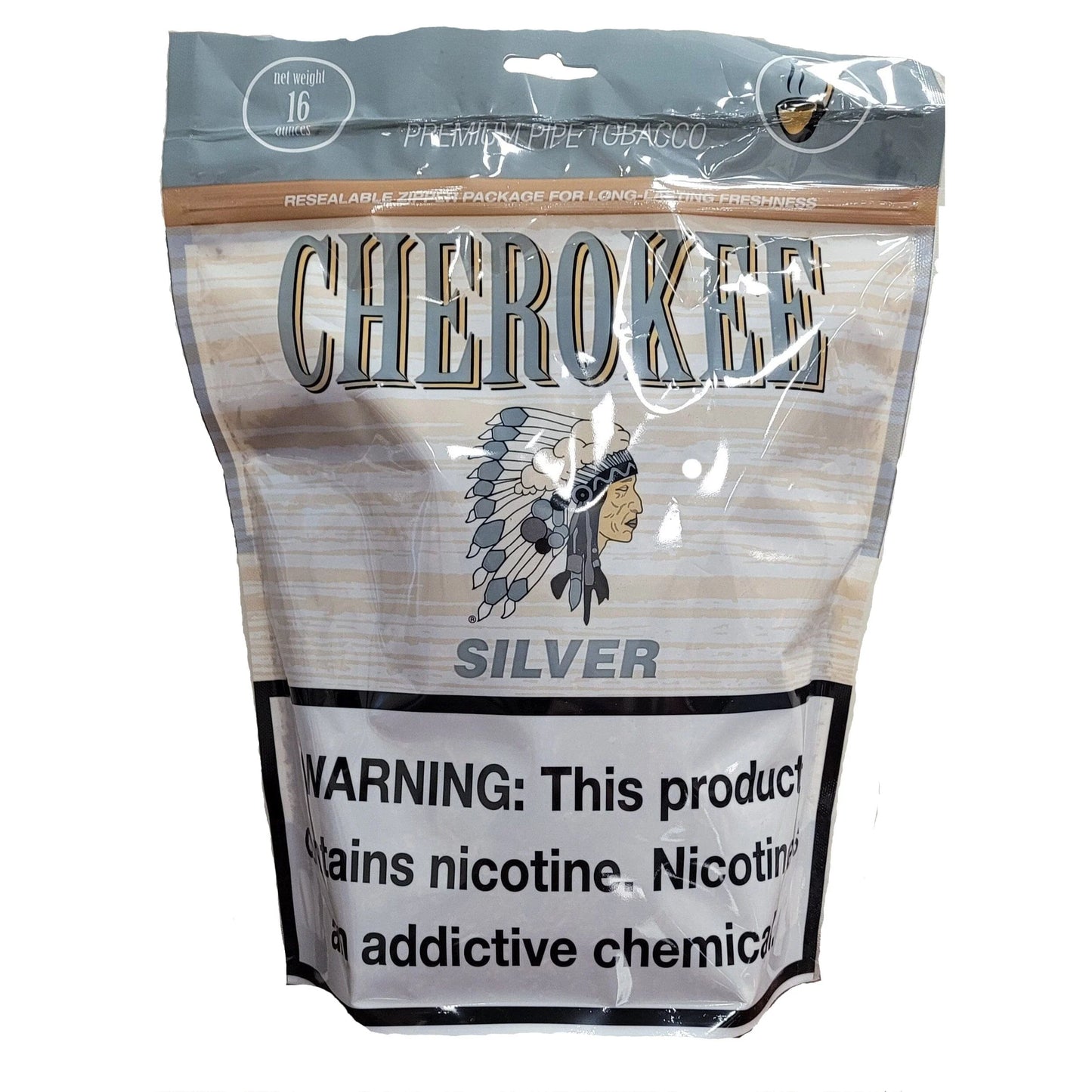 Cherokee 16oz Silver Ultra Light Pipe Tobacco