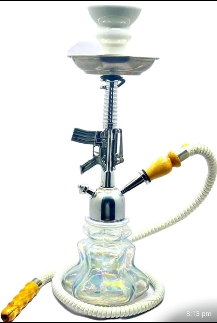 MYA Hookah Set, Glass Base, Ceramic Bowl