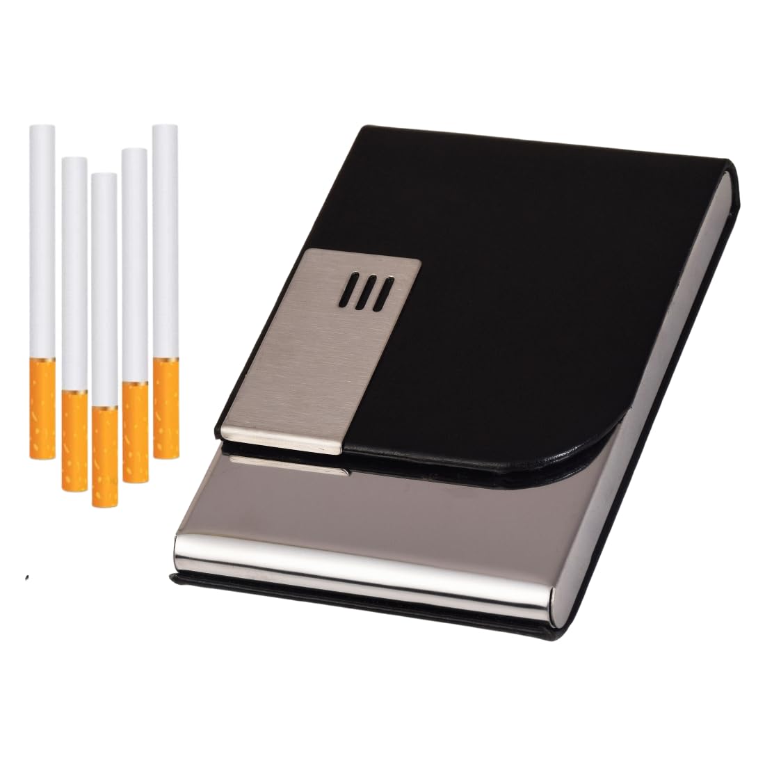 Felstar Metal Cigarette Case, Regular, King and Slim, Black