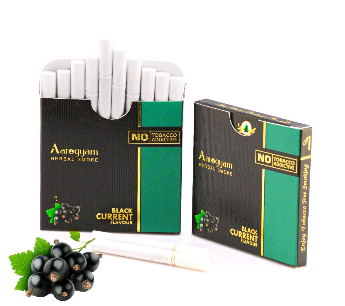 Aarogyam Herbal Cigarettes, Black Currant, 10 Sticks