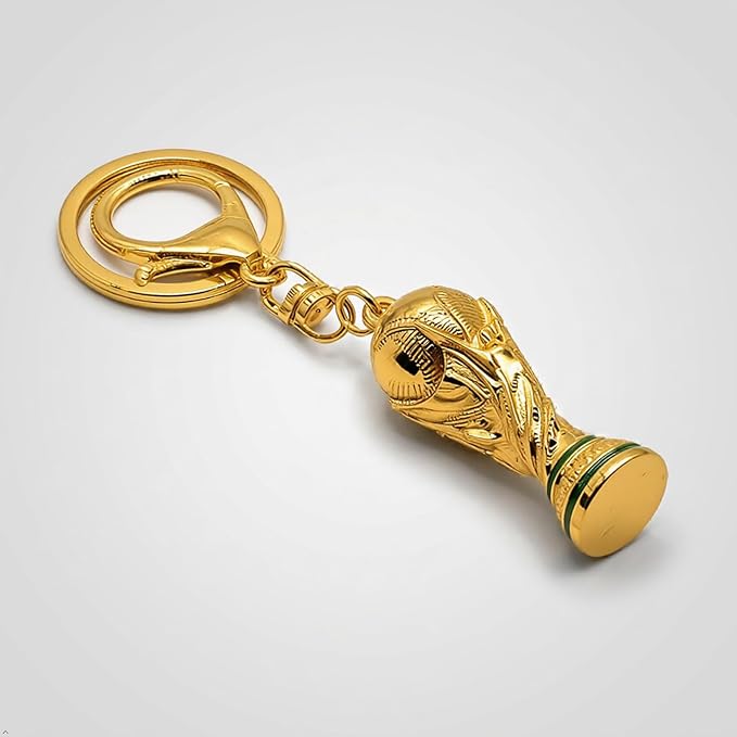 Mini Gold Football Trophy Metal Keychain