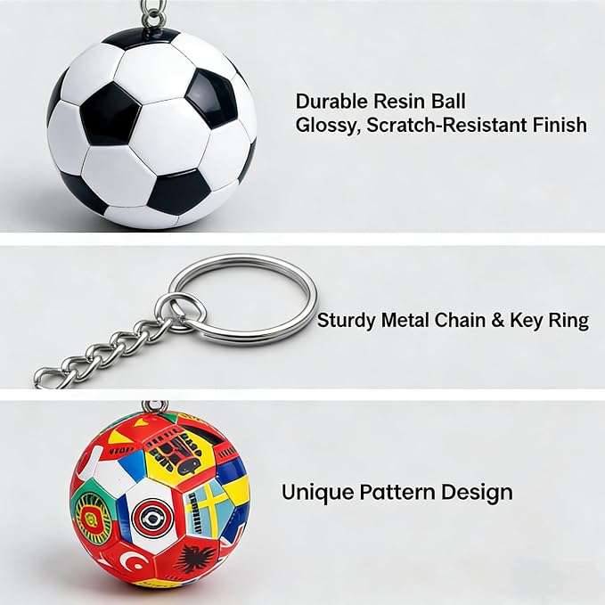 2PCS 2026 World Cup Soccer Ball Keychain Set