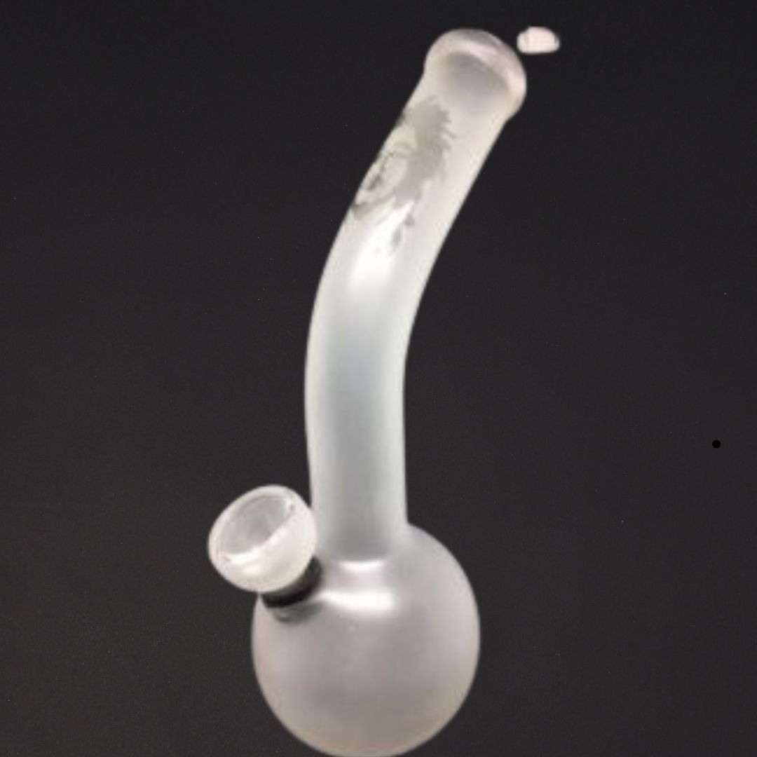 Frosted Bent Water Pipe with Classic Logo