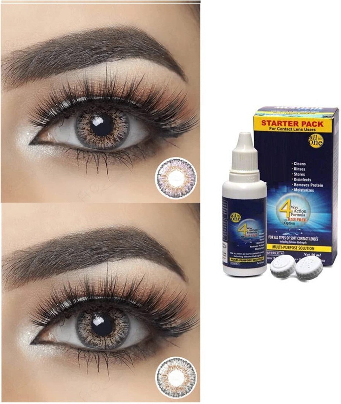 Roseleaf Monthly Disposable Colored Contact Lenses 0.00 Power
