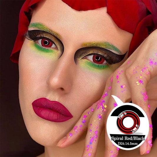 Spiral Red/Black Contacts lens