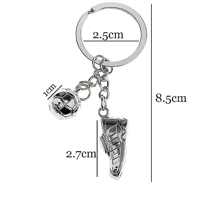 Blue Aura Metallic Football Keychain for Bags & Cars