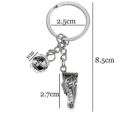 Blue Aura Metallic Football Keychain for Bags & Cars