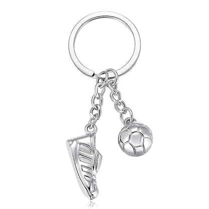 Blue Aura Metallic Football Keychain for Bags & Cars