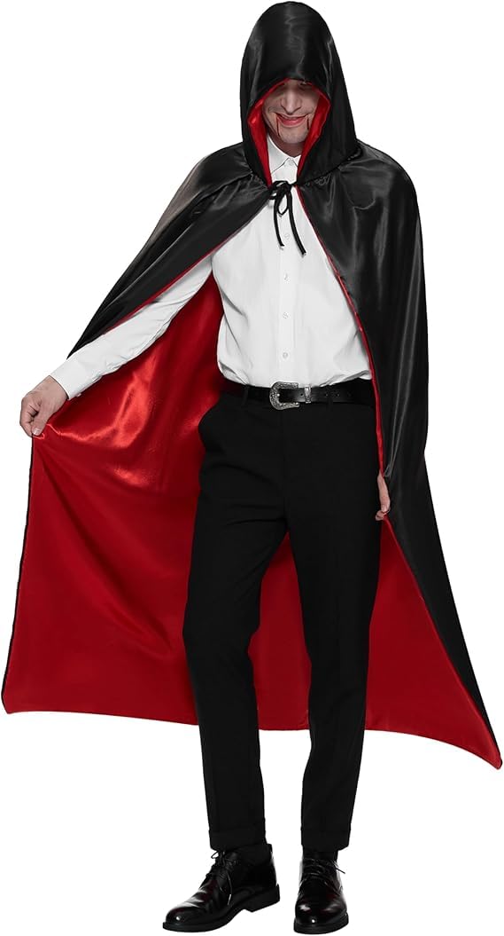 Reversible Hooded Vampire Cape, 140 cm, Adult