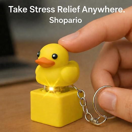 Duck Keyboard Clicker Keychain with Light & Sound
