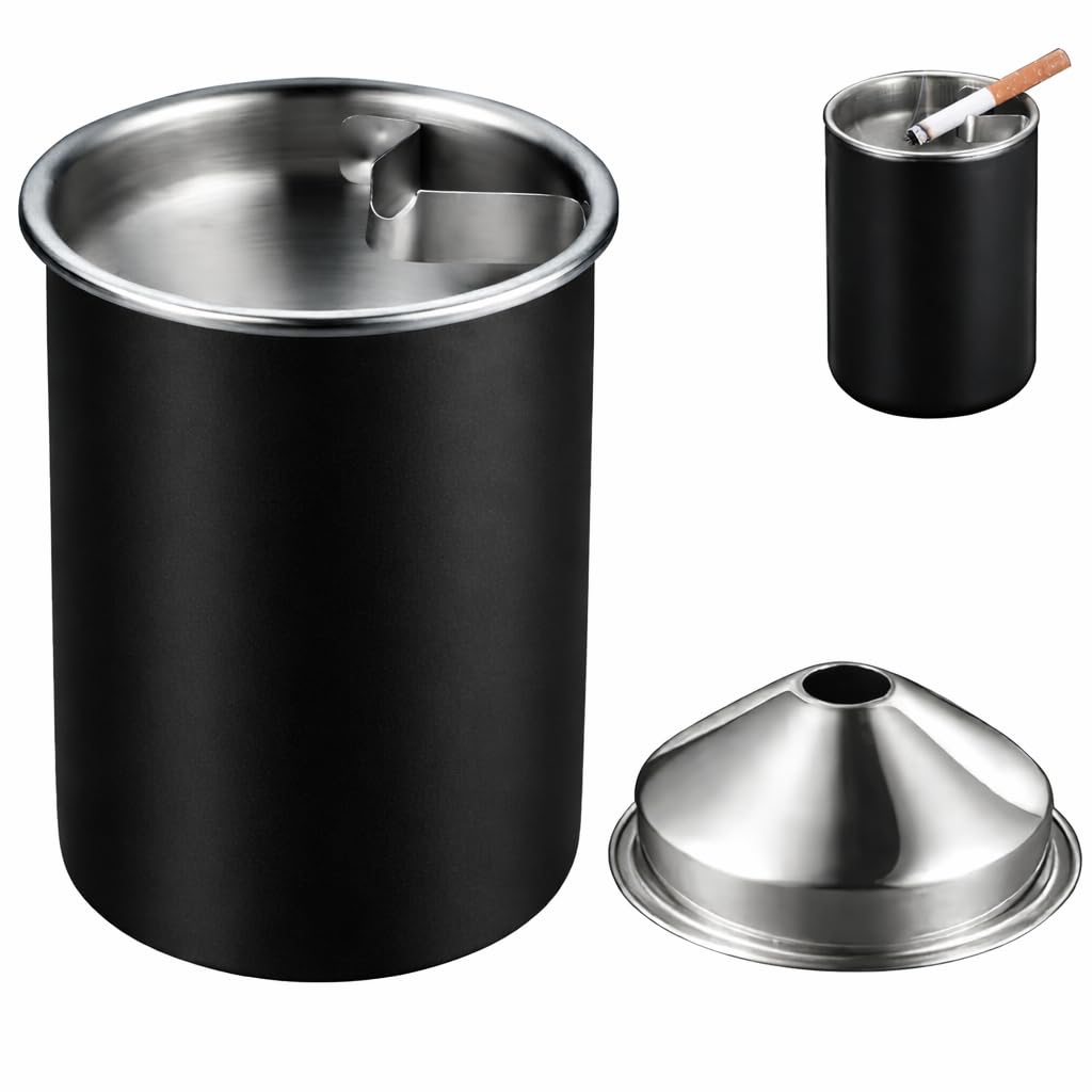 Windproof Metal Ashtray with Lid