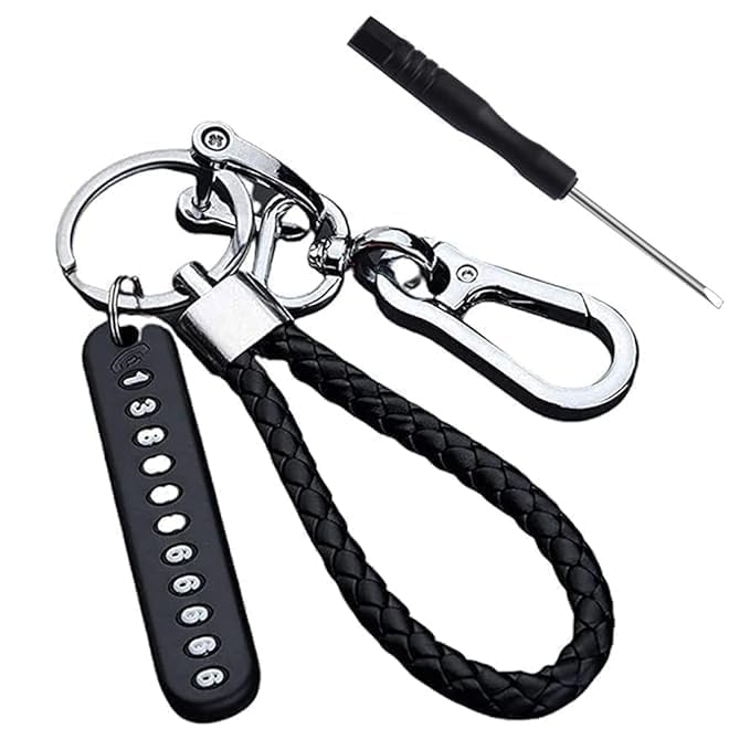 Braided Rope Anti-Lost Number Card Keychain