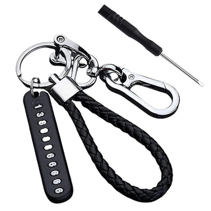 Braided Rope Anti-Lost Number Card Keychain