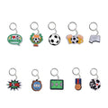 10PCS Football Keychain Set with Bag Charms
