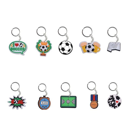 10PCS Football Keychain Set with Bag Charms