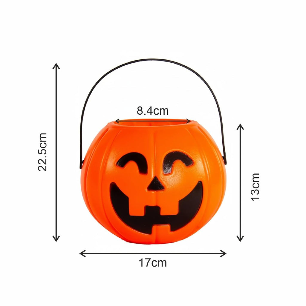 Jack-O-Lantern Pumpkin Candy Bucket, 20 x 18 cm