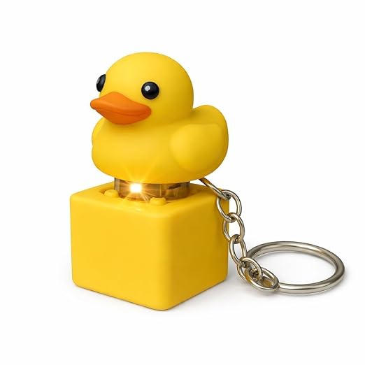 Duck Keyboard Clicker Keychain with Light & Sound