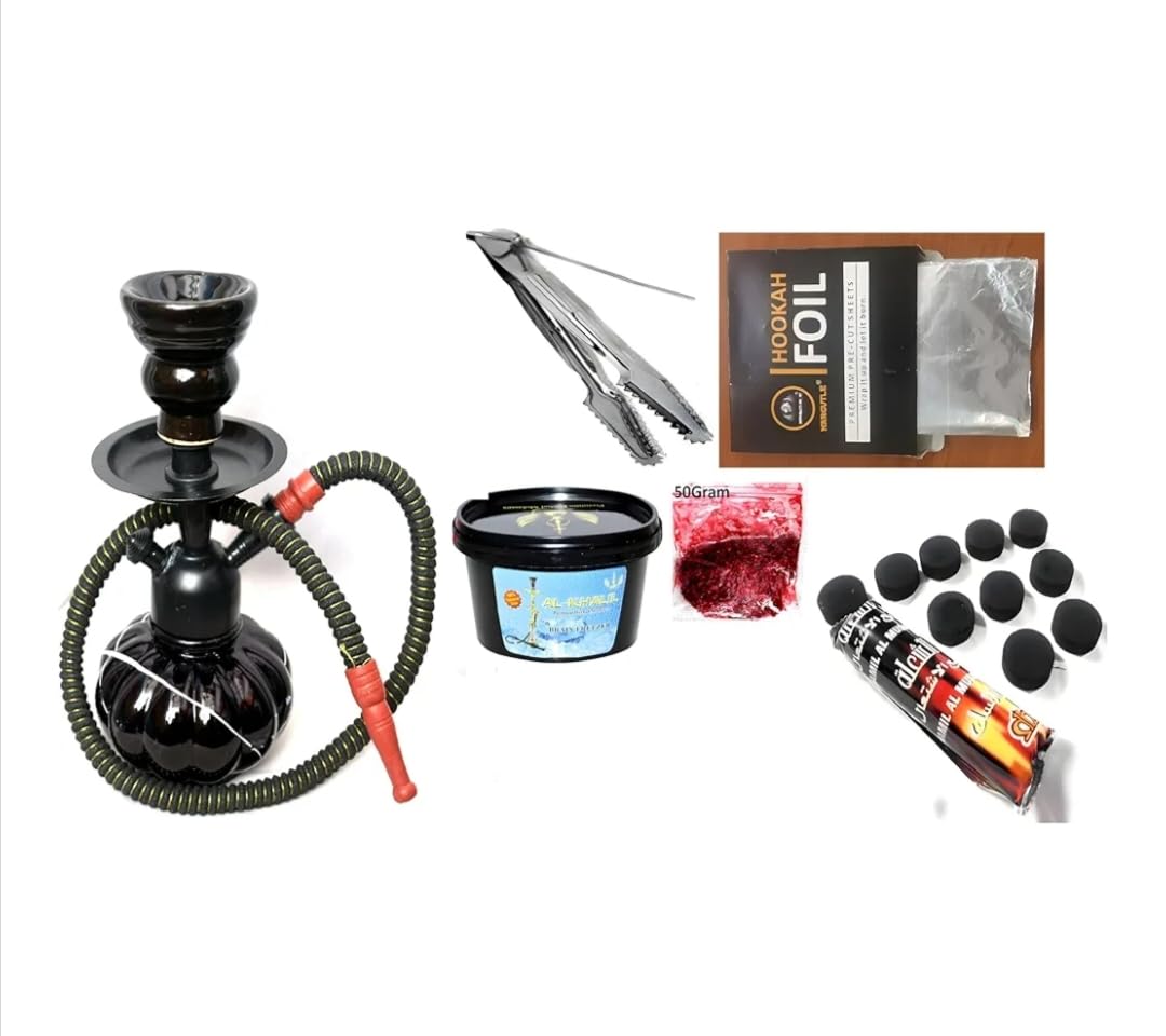 Glass Turkish Iron Hookah, 12 Inch Combo