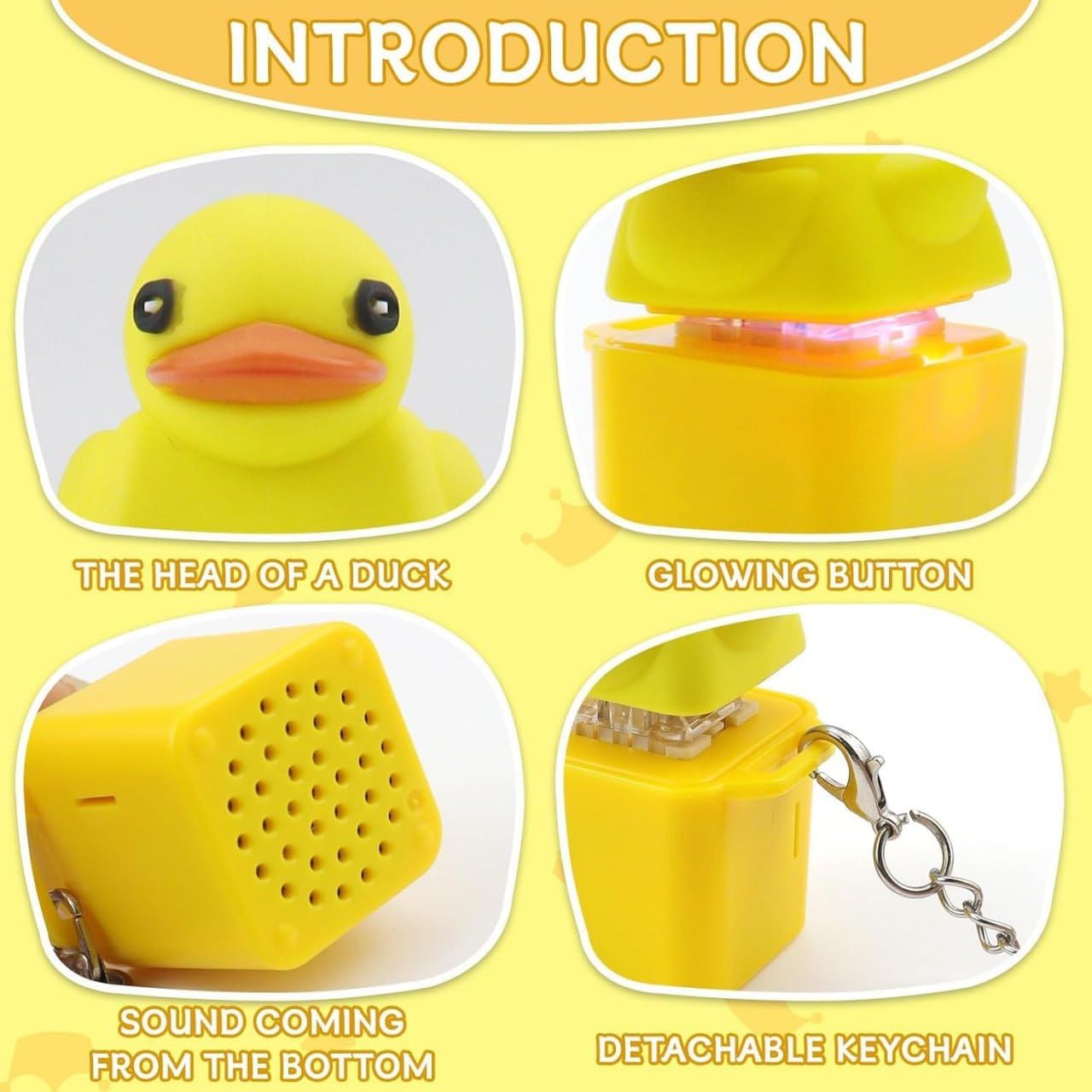 Duck Keyboard Clicker Keychain with Light & Sound