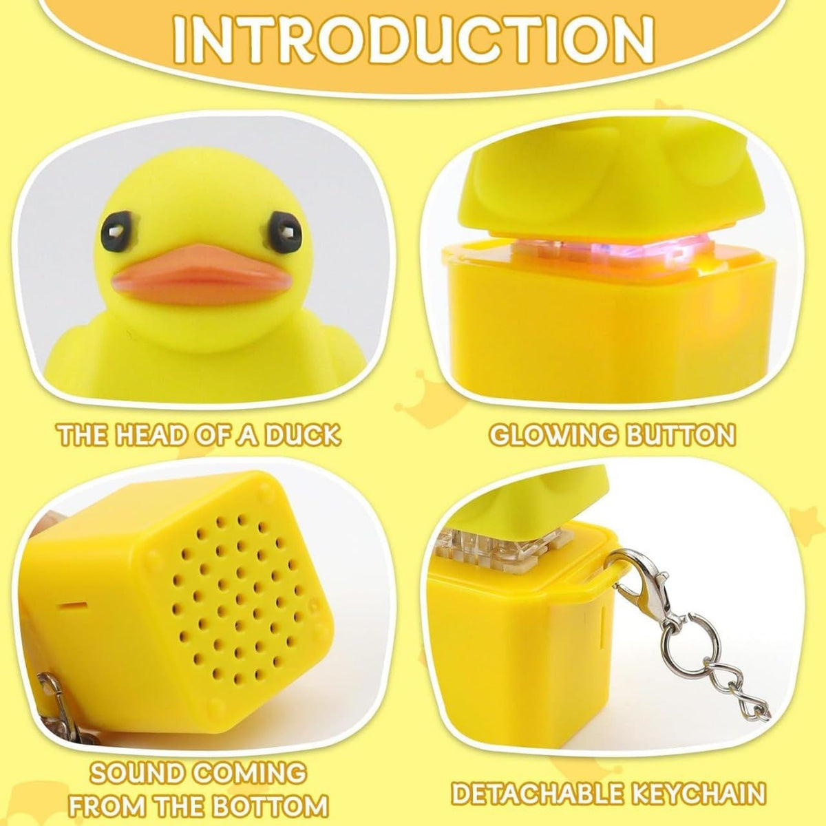 Duck Keyboard Clicker Keychain with Light & Sound