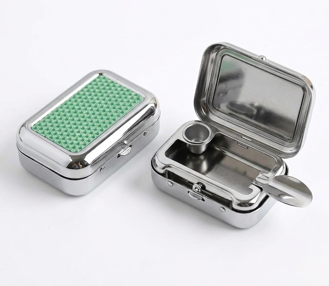 Mini Pocket Ashtray, Stainless Steel, Green