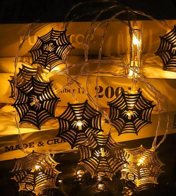 Metal Spider Web String Lights with Timer, 10 LED, 2 m - image 3
