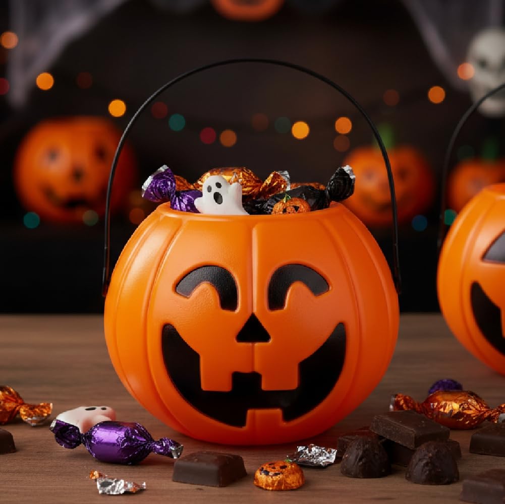 Jack-O-Lantern Pumpkin Candy Bucket, 20 x 18 cm