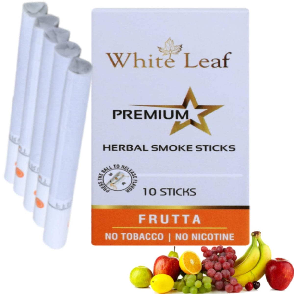 White Leaf Herbal Cigarettes, Frutta, 10 Sticks