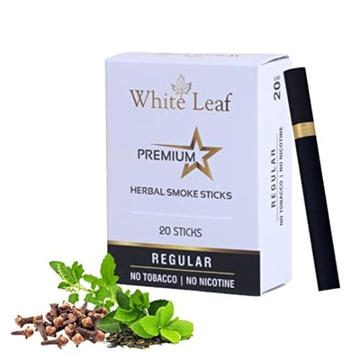 White Leaf Herbal Cigarettes, Regular, 20 Sticks
