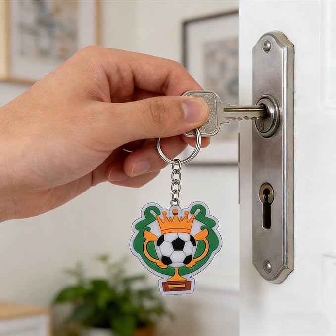 10PCS Football Keychain Set with Bag Charms