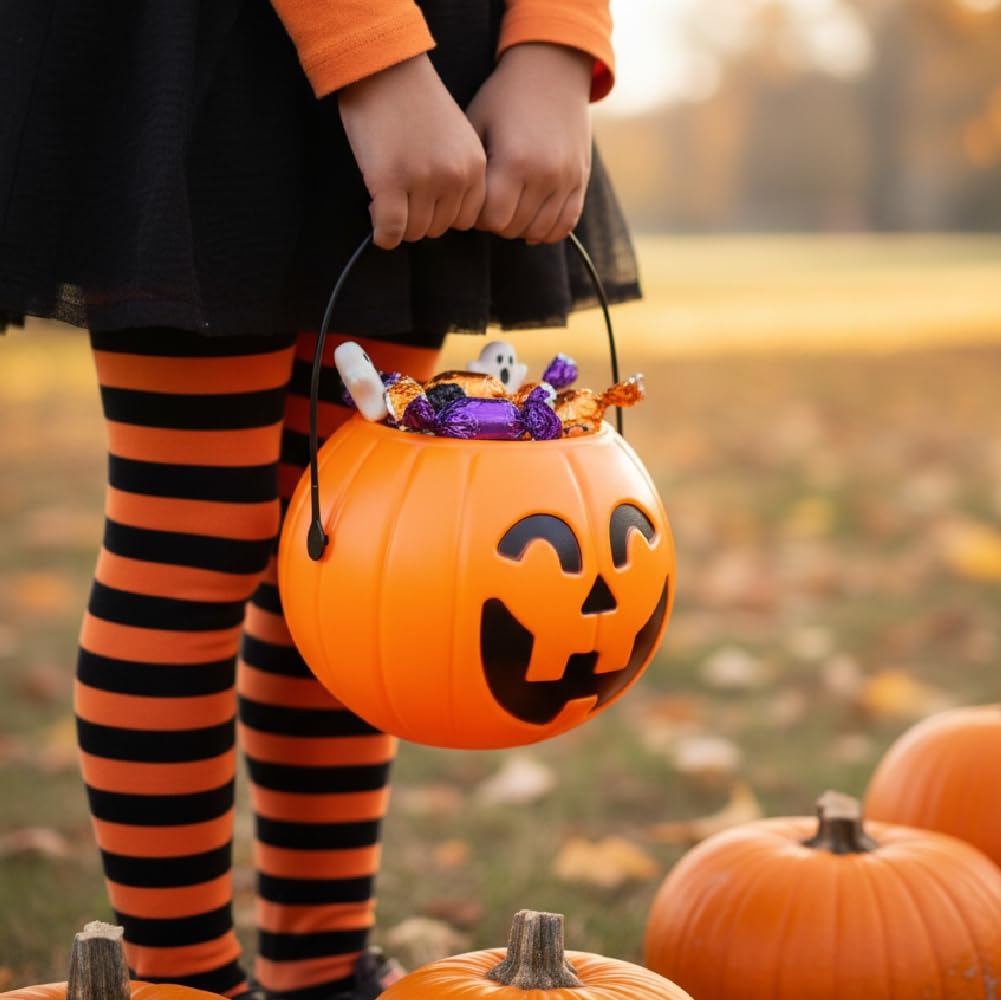 Jack-O-Lantern Pumpkin Candy Bucket, 20 x 18 cm