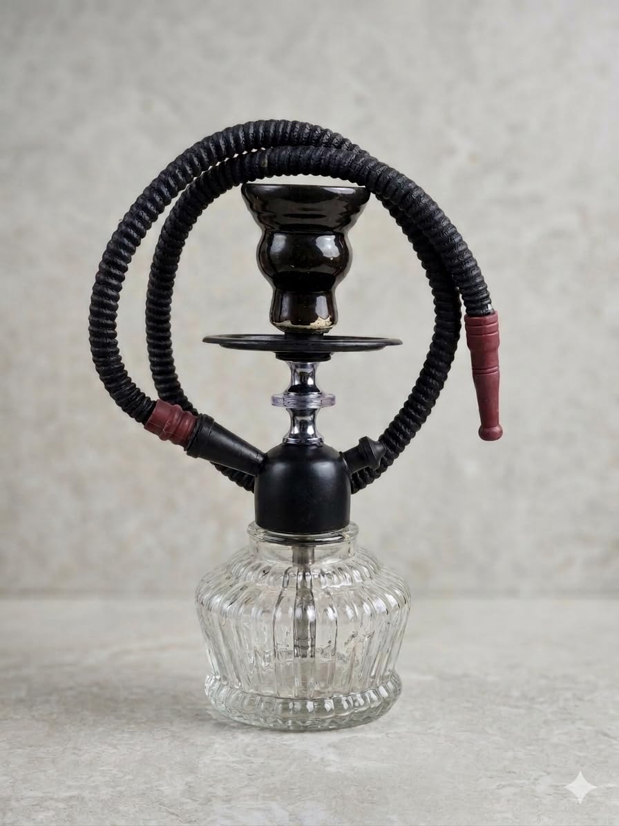 K Nation Mini Hookah Set, Glass Base, White