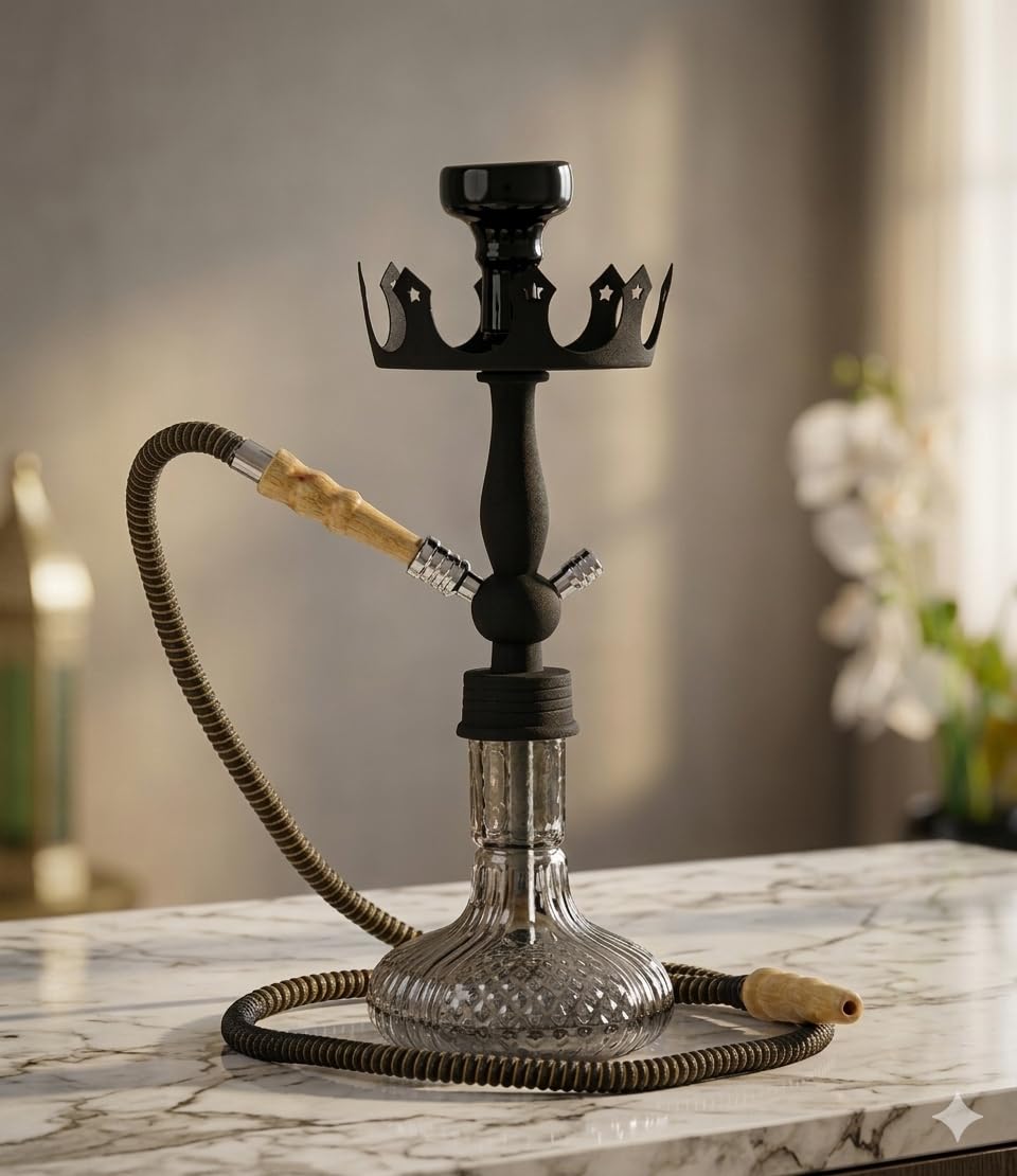 Crown Edition Hookah Set, 16 Inch, Matte Black