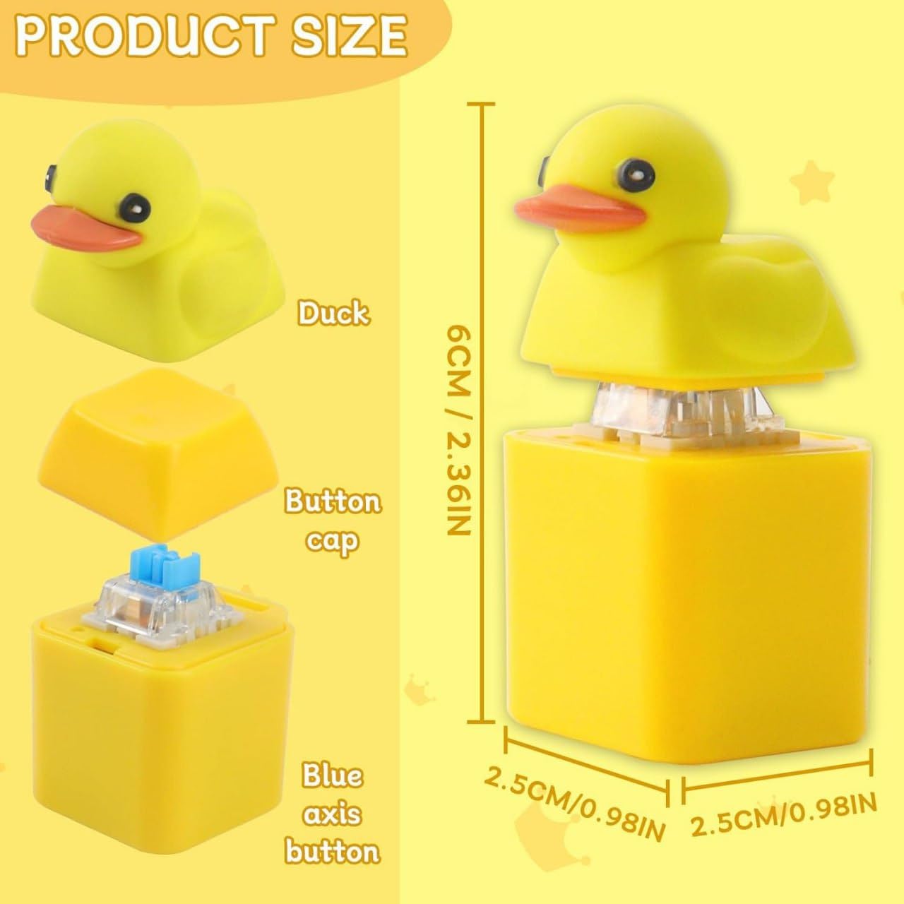 Duck Keyboard Clicker Keychain with Light & Sound