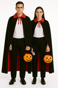 Vampire Cape with Pumpkin Bucket and Fangs, Free Size