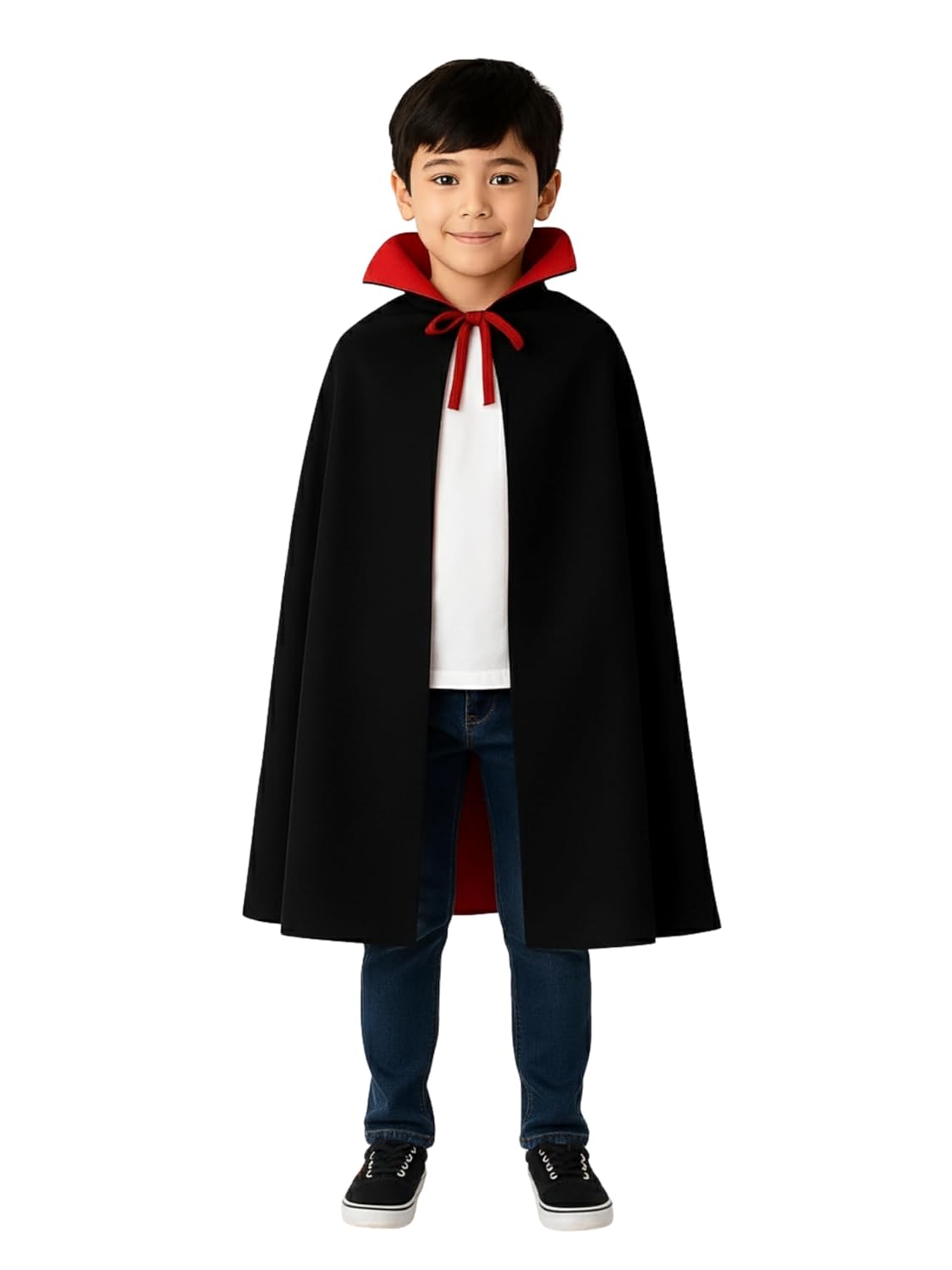 Reversible Vampire Cape for Kids, Red and Black
