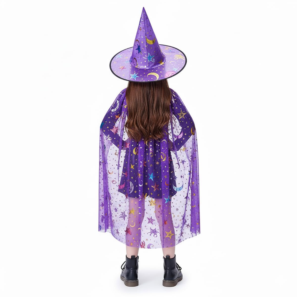 Witch Hat and Sparkle Cape Set, Purple, Ages 3 to 10