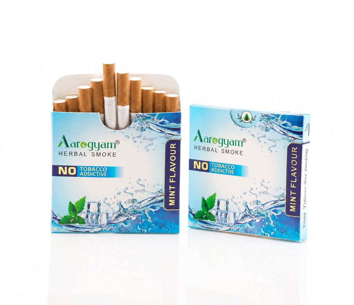 Aarogyam Herbal Cigarettes, Mint, 10 Sticks