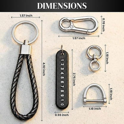 Braided Rope Anti-Lost Number Card Keychain