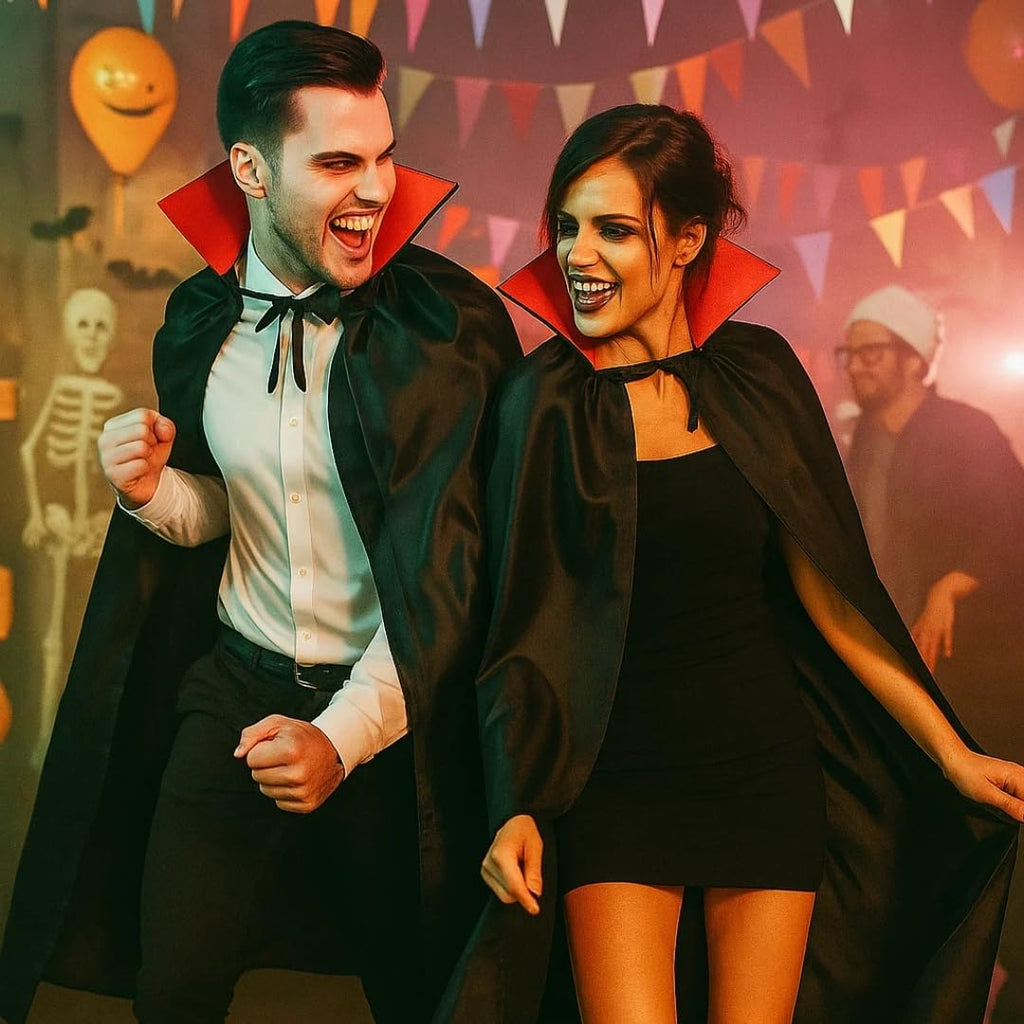 Adult Vampire Cape Set with Eye Mask and Fangs