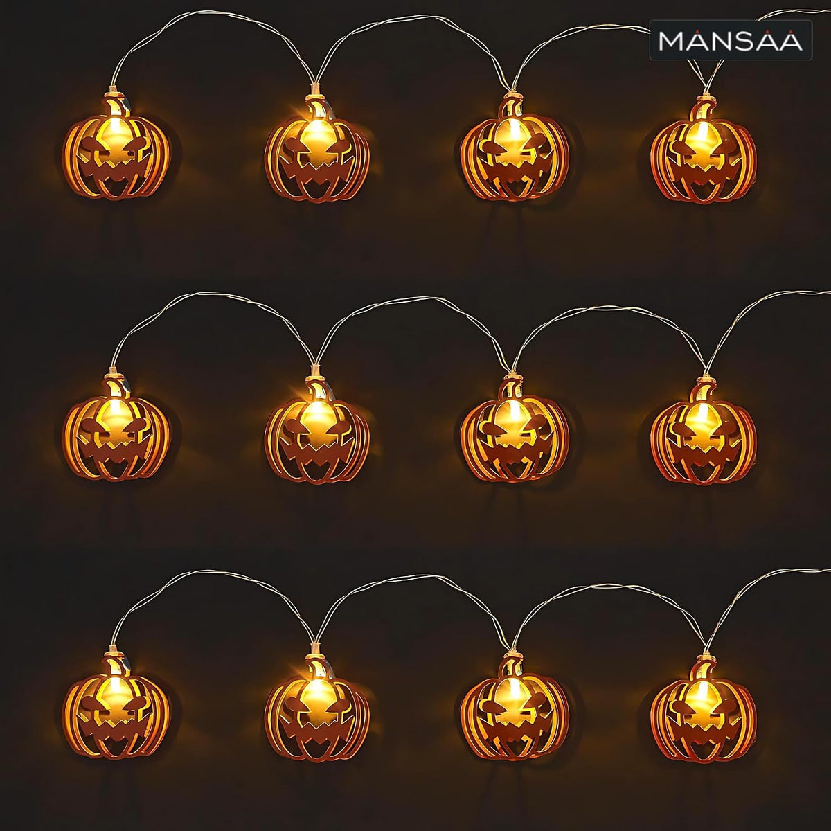 Metal Jack-O-Lantern Pumpkin String Lights, 2 m - image 4
