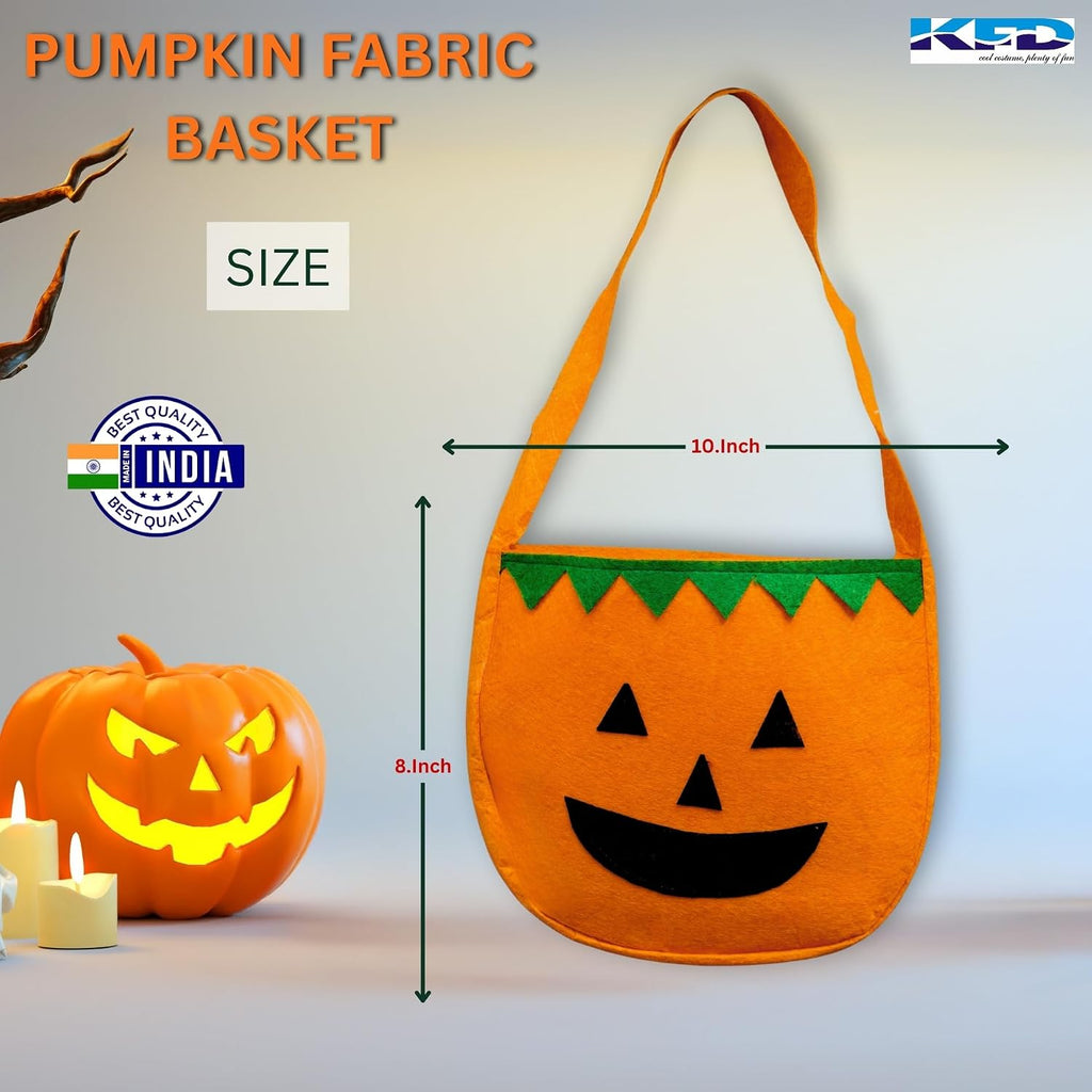 Fabric Pumpkin Trick or Treat Basket, Small