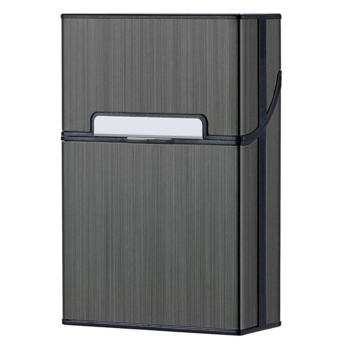 Black Magnetic Metal Cigarette Case, 20 Cigarettes