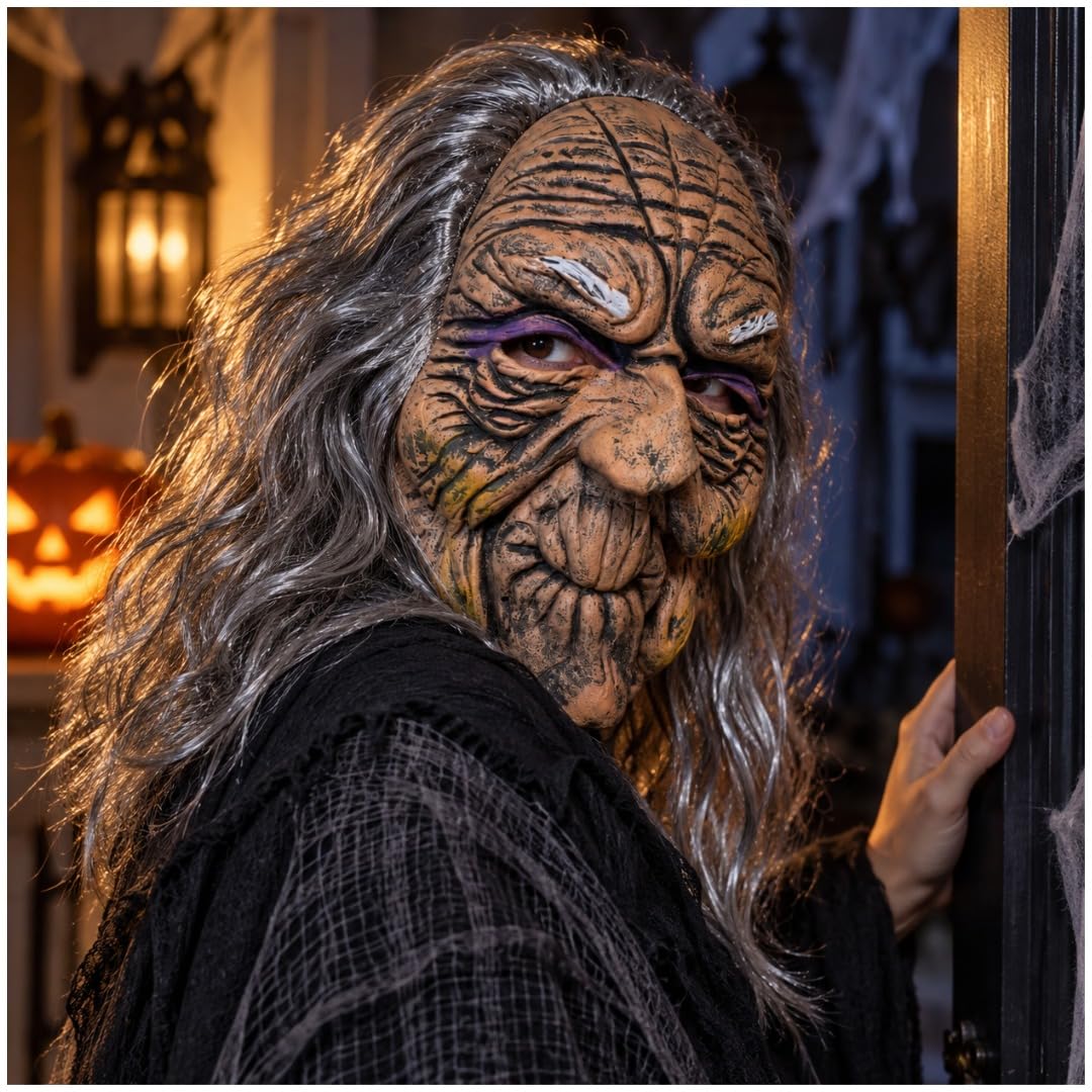 Realistic Old Woman Mask for Adults