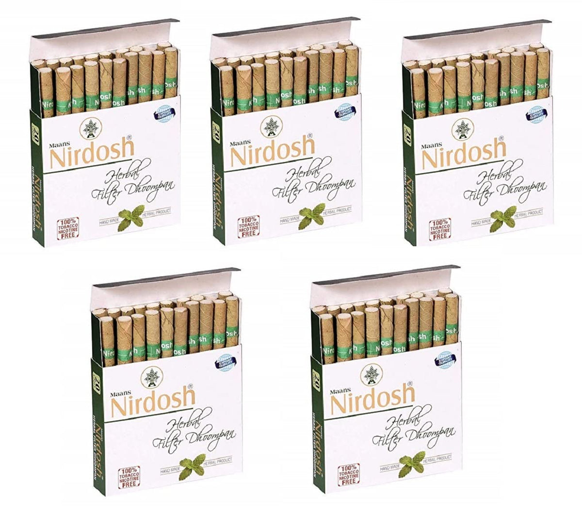 Nirdosh Herbal Cigarettes, 5 Packs