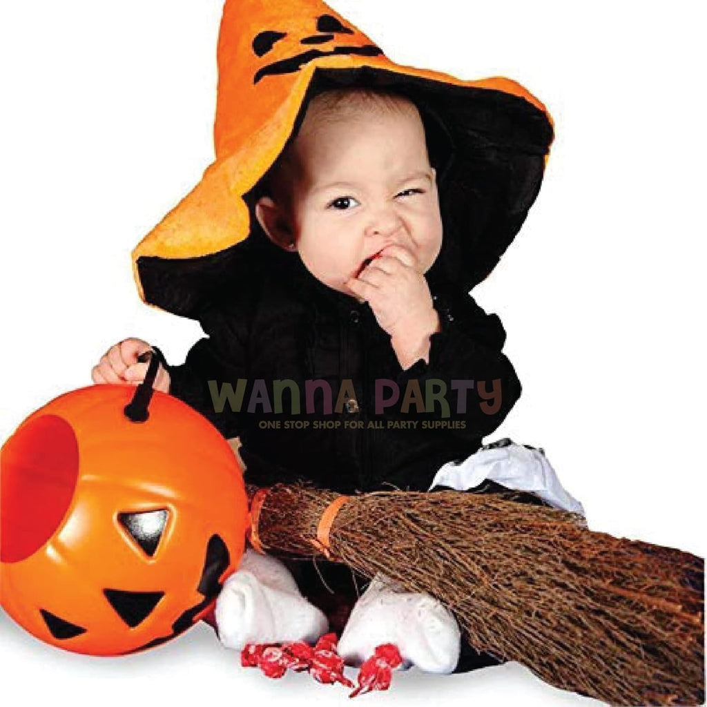 Pumpkin Trick or Treat Candy Basket, Orange and Black