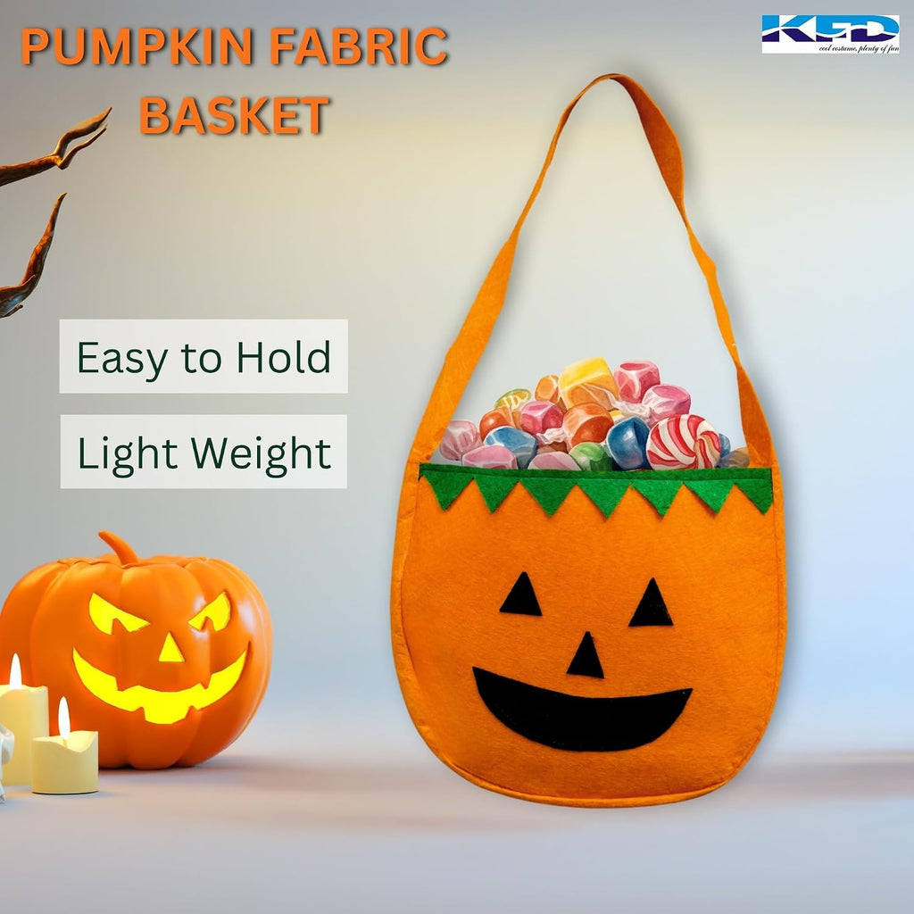Fabric Pumpkin Trick or Treat Basket, Small