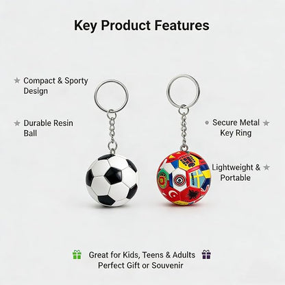 2PCS 2026 World Cup Soccer Ball Keychain Set