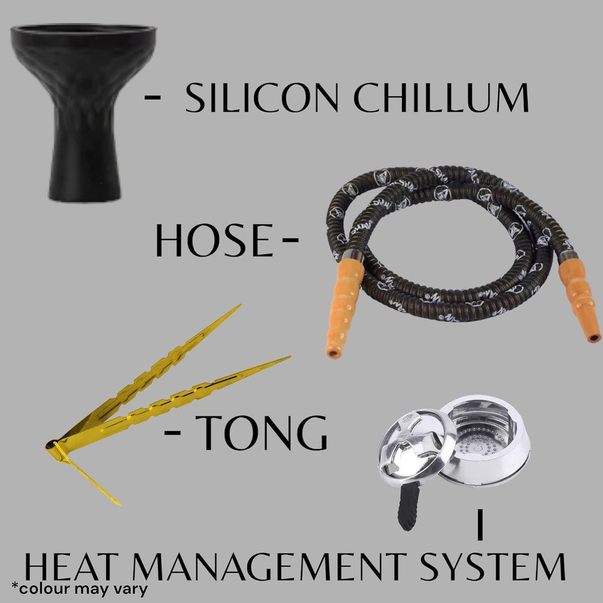 Smokey Monk Hookah Set, Silicone Chillum, 8.5 Inch